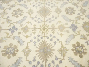 Muted Cream Floral Transitional 8X10 Oushak Oriental Rug