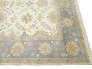Muted Cream Floral Transitional 8X10 Oushak Oriental Rug