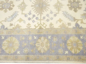 Muted Cream Floral Transitional 8X10 Oushak Oriental Rug