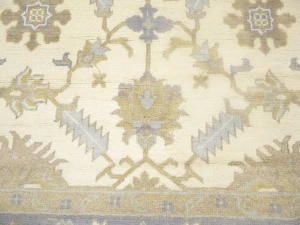 Muted Cream Floral Transitional 8X10 Oushak Oriental Rug