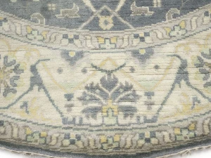 Muted Gray Floral Transitional 9X9 Oushak Oriental Round Rug