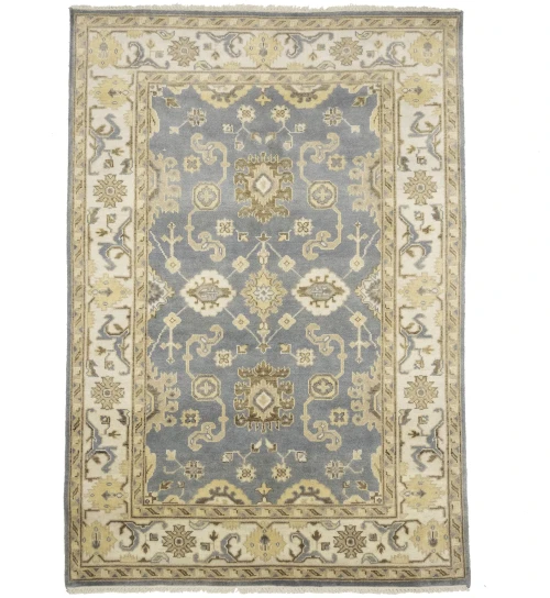 Muted Floral Traditional 6X9 Oushak Oriental Rug