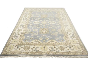 Muted Floral Transitional 6X9 Oushak Oriental Rug