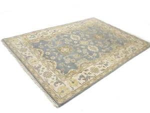 Muted Floral Transitional 6X9 Oushak Oriental Rug