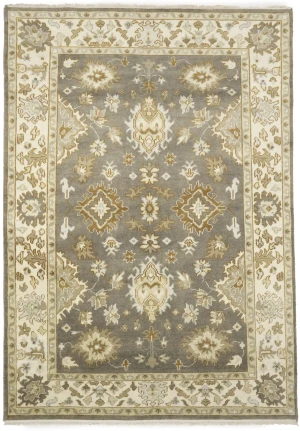 Muted Colors Floral Transitional 6X9 Oushak Oriental Rug