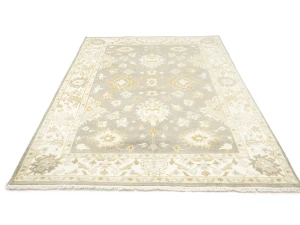 Muted Colors Floral Transitional 6X9 Oushak Oriental Rug
