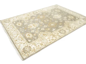 Muted Colors Floral Transitional 6X9 Oushak Oriental Rug