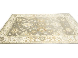 Muted Colors Floral Transitional 6X9 Oushak Oriental Rug