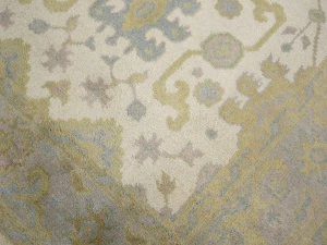 Muted Cream Floral 4X6 Oushak Chobi Oriental Rug
