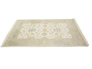 Muted Cream Floral 4X6 Oushak Chobi Oriental Rug