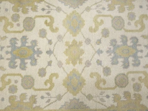 Muted Cream Floral 4X6 Oushak Chobi Oriental Rug