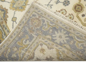 Muted Cream Floral 4X6 Oushak Chobi Oriental Rug