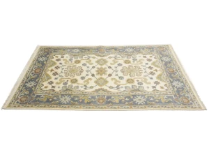 Muted Cream Floral 4X6 Oushak Chobi Oriental Rug