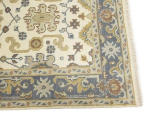 Muted Cream Floral 4X6 Oushak Chobi Oriental Rug