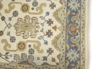 Muted Cream Floral 4X6 Oushak Chobi Oriental Rug