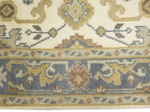 Muted Cream Floral 4X6 Oushak Chobi Oriental Rug