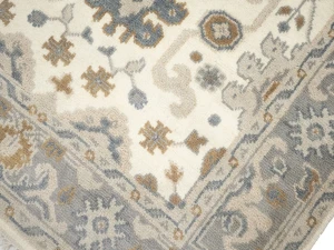 Muted Cream Floral 4X6 Oushak Chobi Oriental Rug
