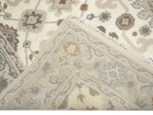 Muted Cream Floral 4X6 Oushak Chobi Oriental Rug
