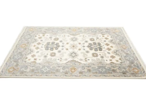Muted Cream Floral 4X6 Oushak Chobi Oriental Rug