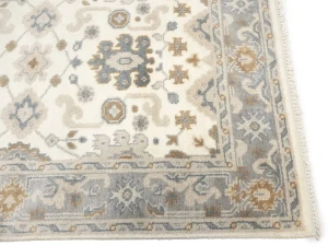Muted Cream Floral 4X6 Oushak Chobi Oriental Rug