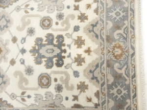 Muted Cream Floral 4X6 Oushak Chobi Oriental Rug