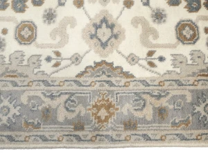 Muted Cream Floral 4X6 Oushak Chobi Oriental Rug