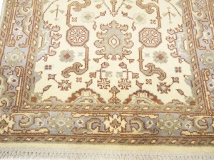 Muted Cream Floral 4X6 Oushak Chobi Oriental Rug