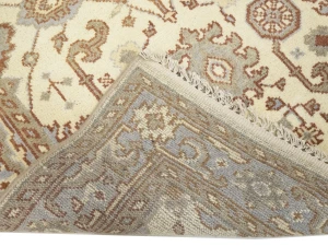 Muted Cream Floral 4X6 Oushak Chobi Oriental Rug