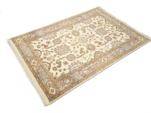 Muted Cream Floral 4X6 Oushak Chobi Oriental Rug