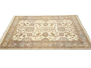 Muted Cream Floral 4X6 Oushak Chobi Oriental Rug