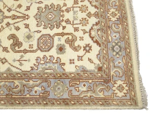 Muted Cream Floral 4X6 Oushak Chobi Oriental Rug