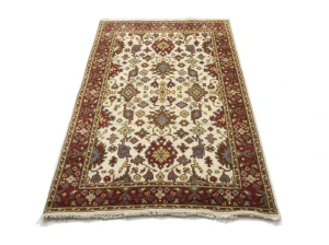 Cream Floral 4X6 Oushak Chobi Oriental Rug
