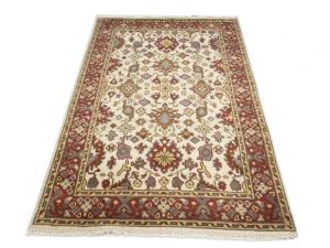 Cream Floral 4X6 Oushak Chobi Oriental Rug