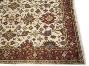 Cream Floral 4X6 Oushak Chobi Oriental Rug