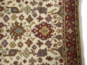 Cream Floral 4X6 Oushak Chobi Oriental Rug