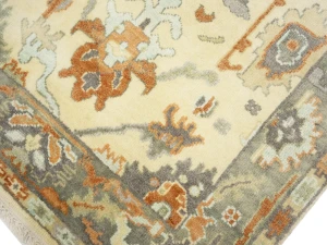 Muted Cream Floral 4X6 Oushak Chobi Oriental Rug