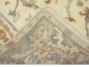 Muted Cream Floral 4X6 Oushak Chobi Oriental Rug
