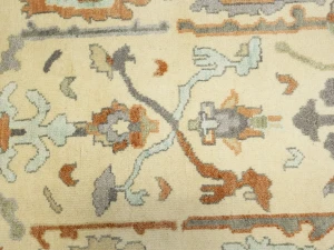 Muted Cream Floral 4X6 Oushak Chobi Oriental Rug