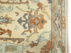 Muted Cream Floral 4X6 Oushak Chobi Oriental Rug