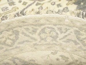 Muted Cream Floral 5X5 Oushak Chobi Oriental Round Rug