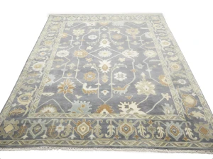 Muted Floral Colorfast 9X12 Oushak Chobi Oriental Rug