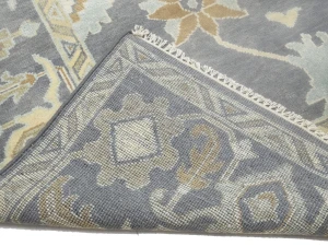 Muted Floral Colorfast 9X12 Oushak Chobi Oriental Rug