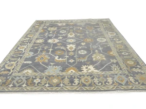Muted Floral Colorfast 9X12 Oushak Chobi Oriental Rug