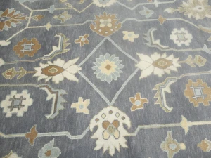 Muted Floral Colorfast 9X12 Oushak Chobi Oriental Rug
