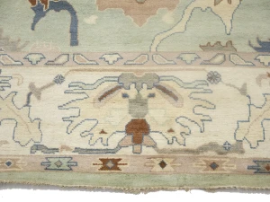 Muted Floral Colorfast 9X12 Oushak Chobi Oriental Rug