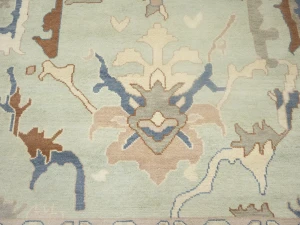 Muted Floral Colorfast 9X12 Oushak Chobi Oriental Rug
