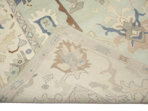 Muted Floral Colorfast 9X12 Oushak Chobi Oriental Rug