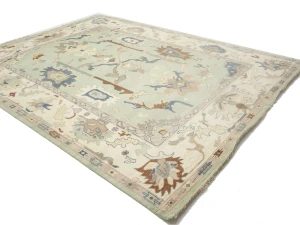 Muted Floral Colorfast 9X12 Oushak Chobi Oriental Rug