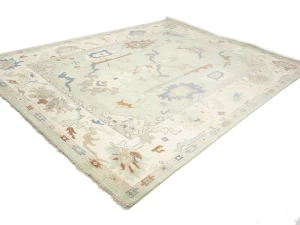 Muted Floral Colorfast 9X12 Oushak Chobi Oriental Rug