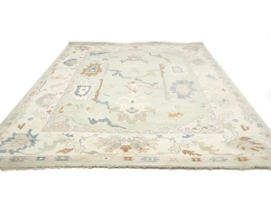 Muted Floral Colorfast 9X12 Oushak Chobi Oriental Rug